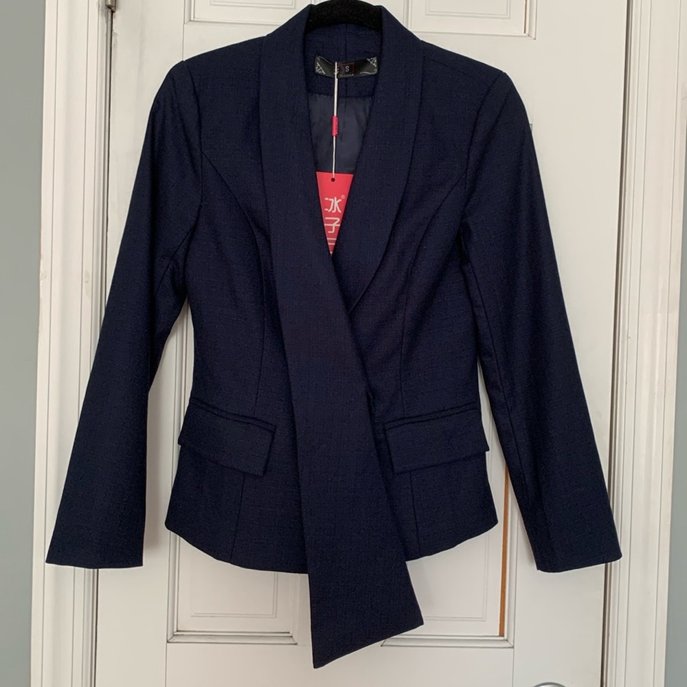 Navy blazer with lapel detail size small